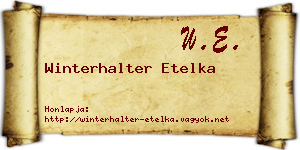 Winterhalter Etelka névjegykártya